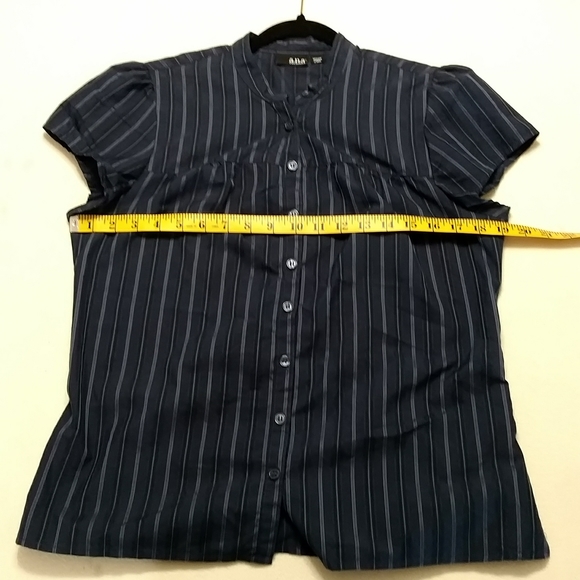 a.n.a Striped Blouse with Gathered Sleeves - Picture 5 of 7